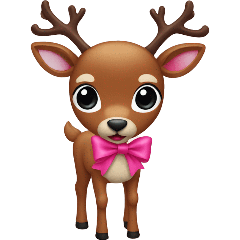 Rudolph with pink bow emoji