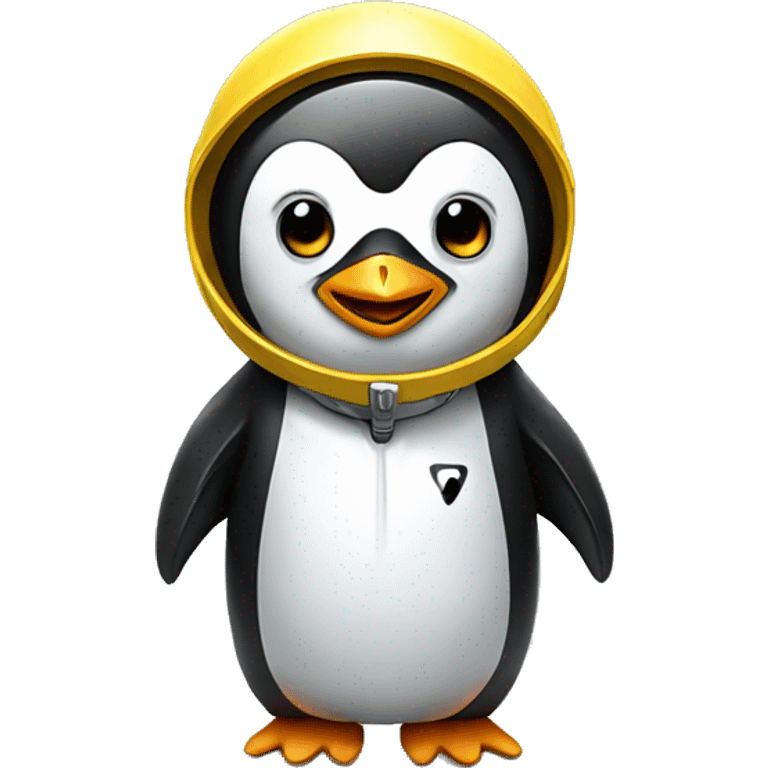 penguin wearing a radiation suit emoji