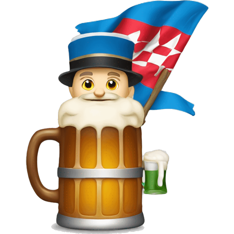 Bavarian with beer mug and bavarian flag emoji