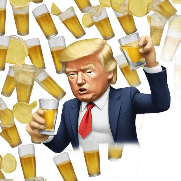 Donald Trump drinking tequila shots emoji