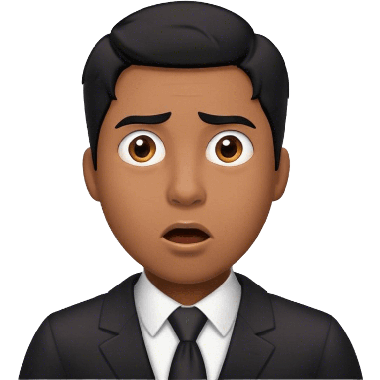 Black-haired male lawyer is surprised emoji