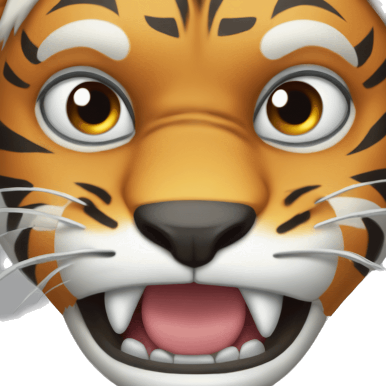 tiger cowering in fear emoji