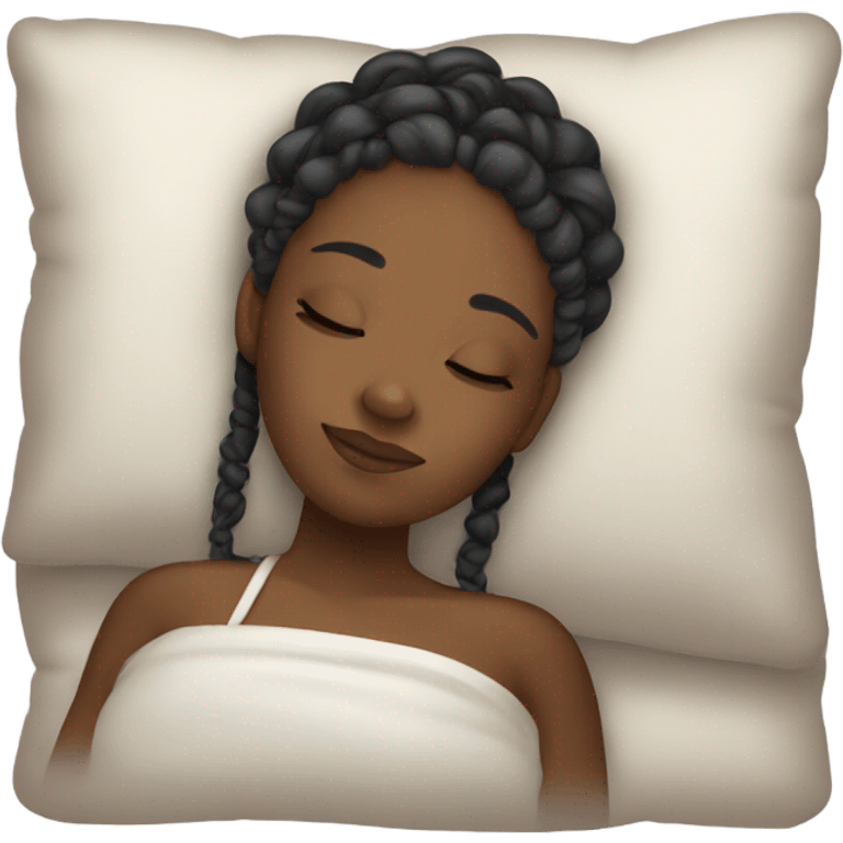 Black girl with braids sleeping emoji