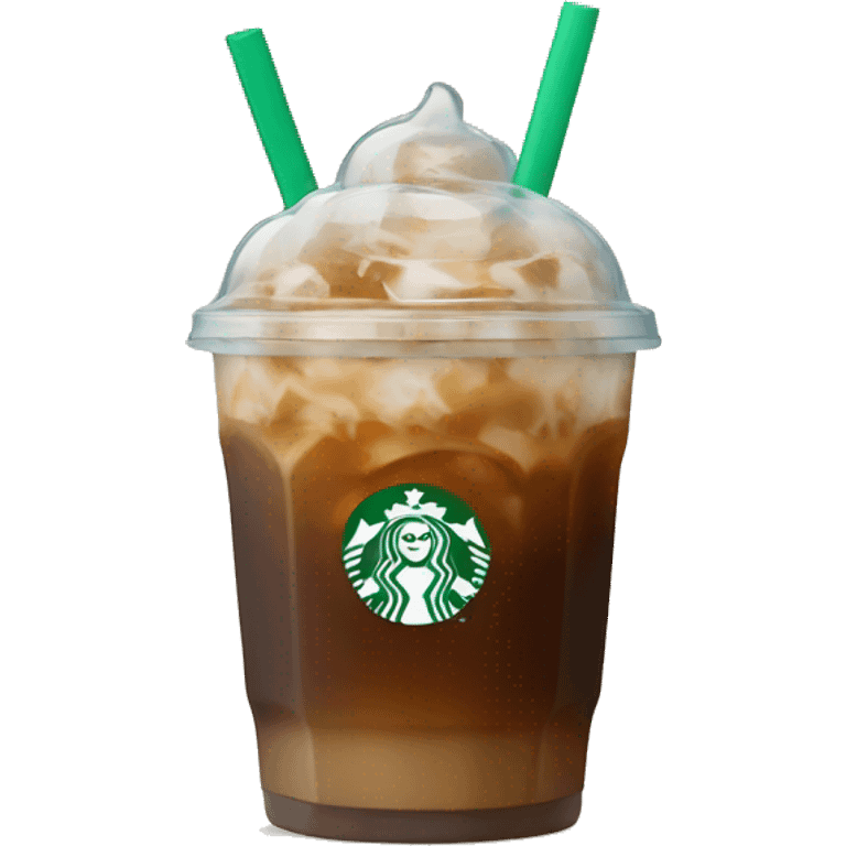 Starbuck ice coffee with ice cubes emoji