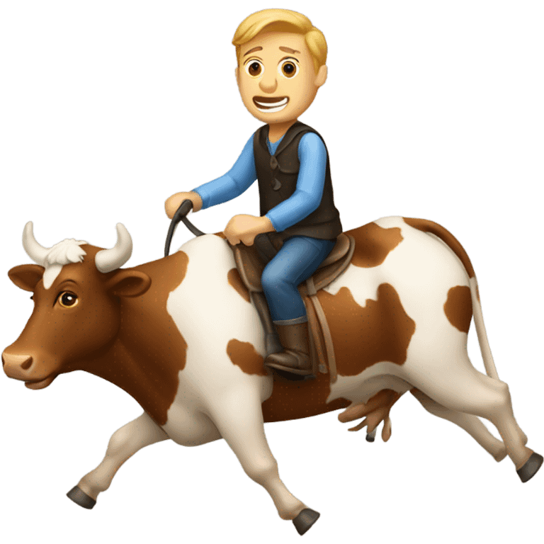 Man riding a cow emoji