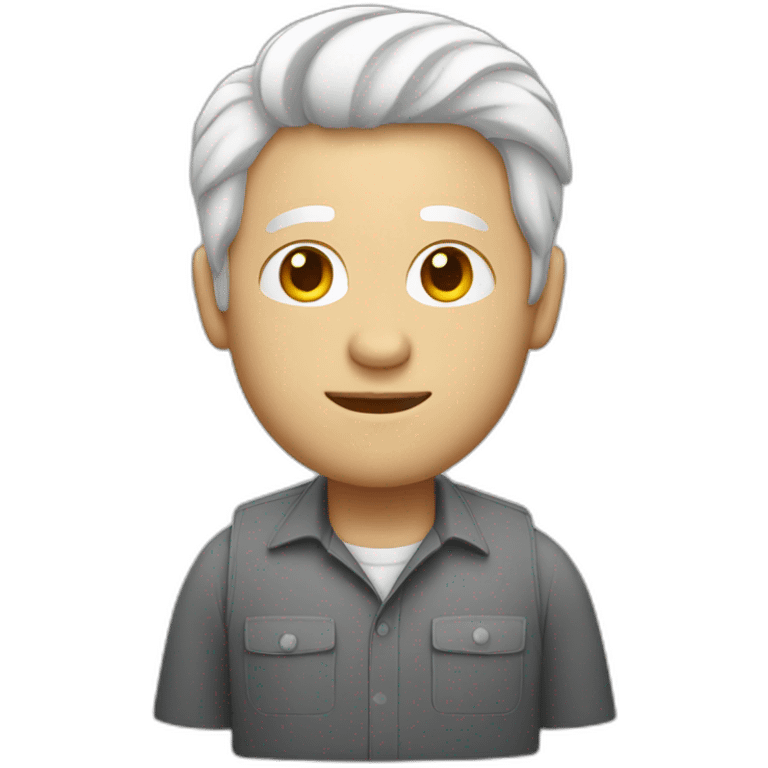 White man working with mac emoji