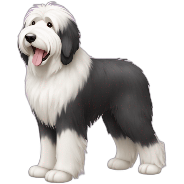 Dog old english sheepdog full-body emoji