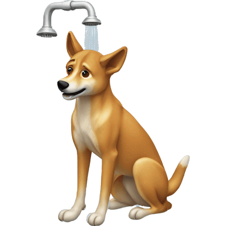 Dingo showering emoji