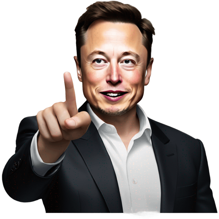 Elon musk pointing 🫵🏼 with finger toward viewer emoji