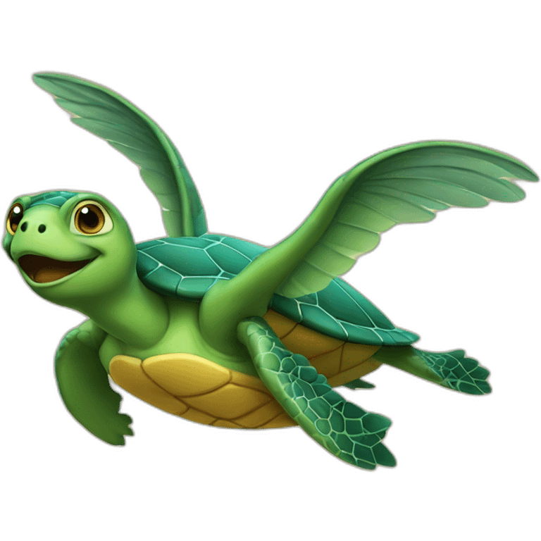 flying turtle with wings emoji