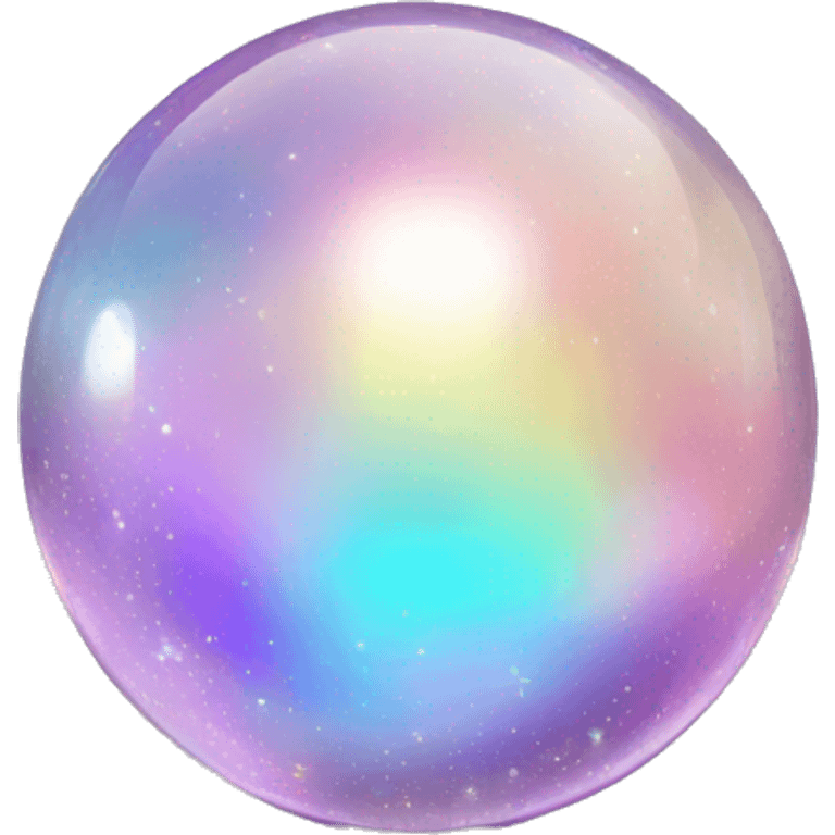 Sparkly glossy Pastel iridescent glass crystal glass marble orb ball emoji