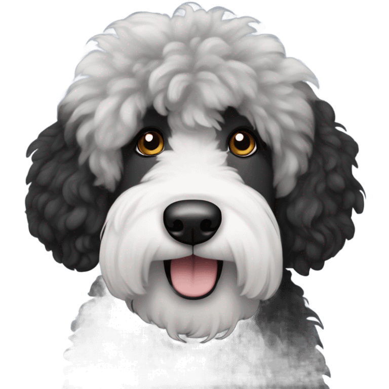 black and grey sheepadoodle emoji