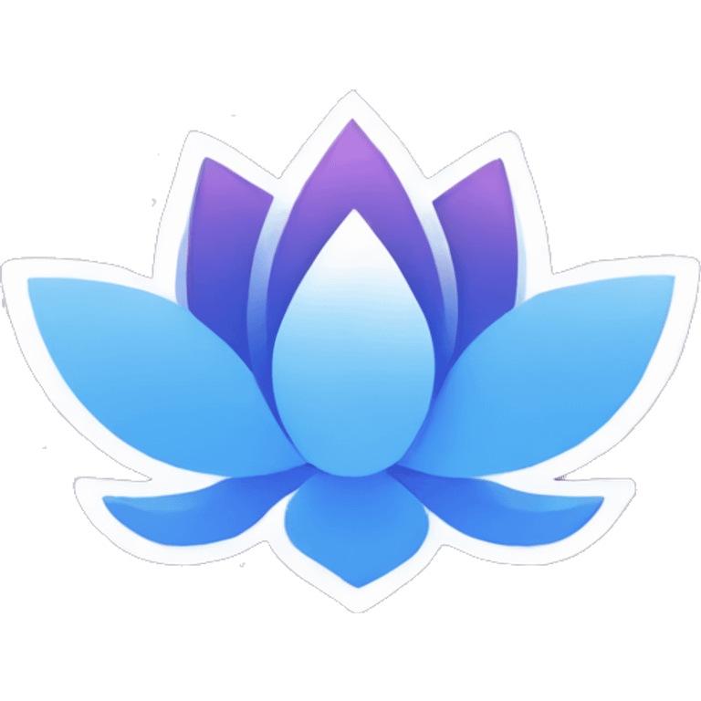 Lotus of cryptocurrency in blue, white and  violet colors emoji