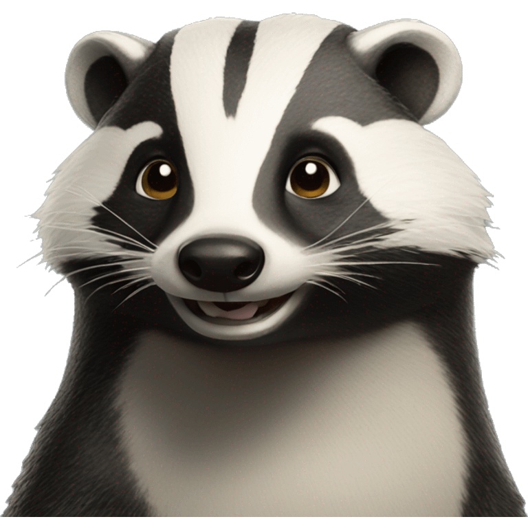 Smiling Badger standing emoji