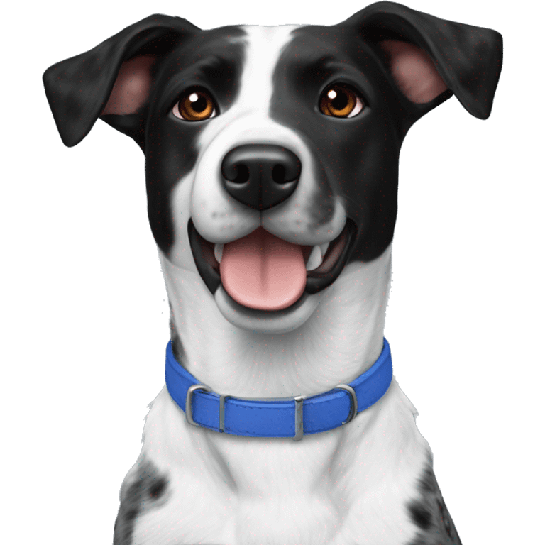 Black and white Blue heeler pointer mix floppy ears emoji