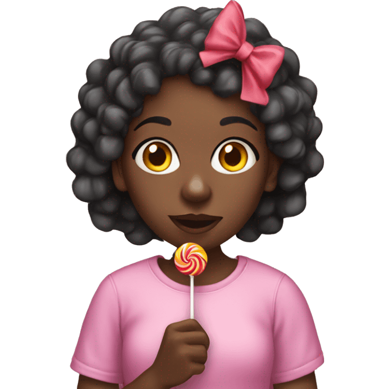 Black girl eating lollipop  emoji