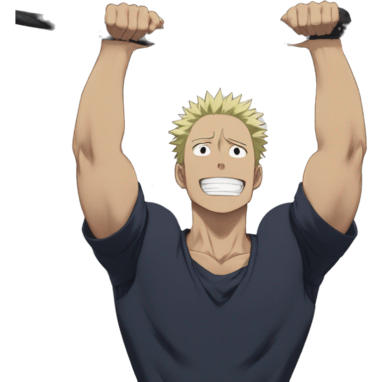 toji from jujutsu kaisen doing pull ups emoji