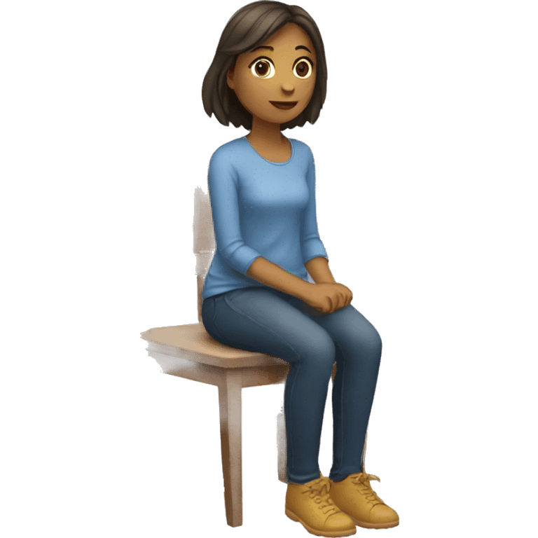 Fille assise  emoji