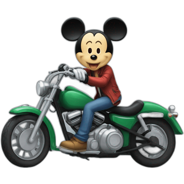 Mickey en moto emoji