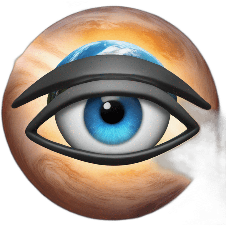 planet earth with an Eye of Horus emoji