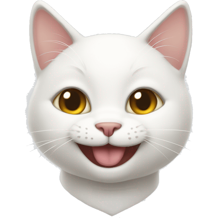 white cat smilling emoji