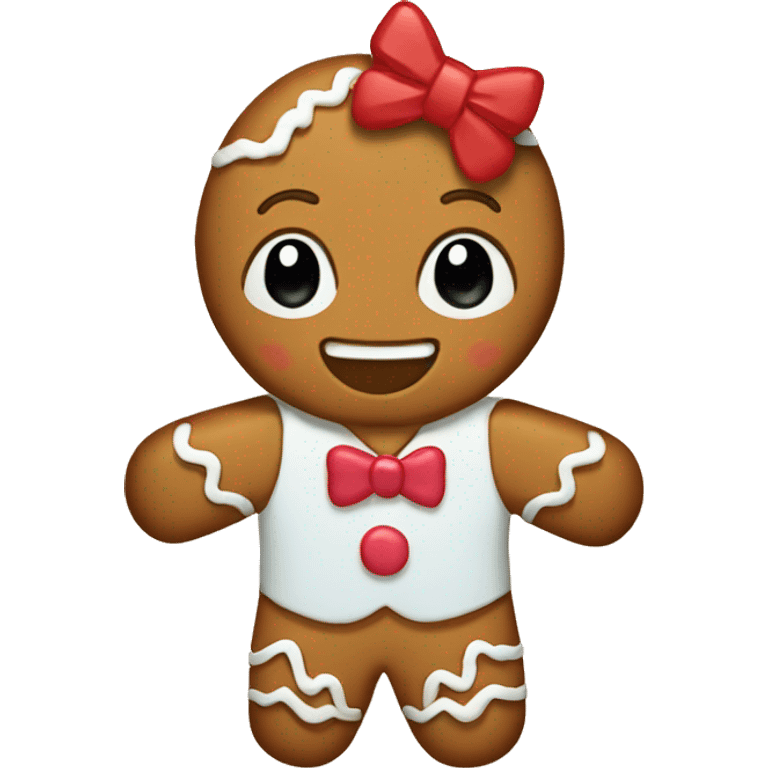 Gingerbread lady with a bow emoji