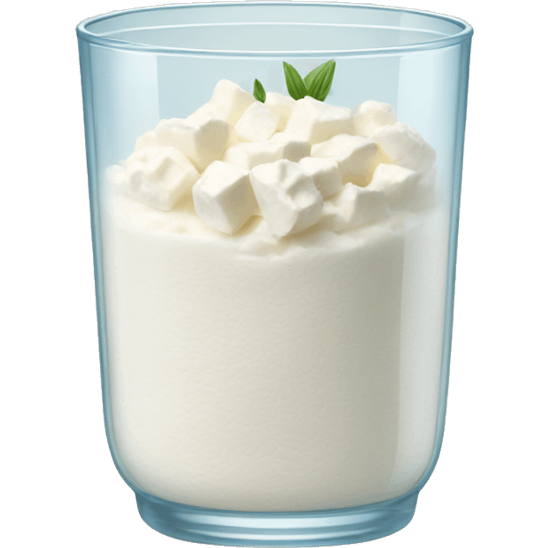 Cottage cheese in a glass cup emoji