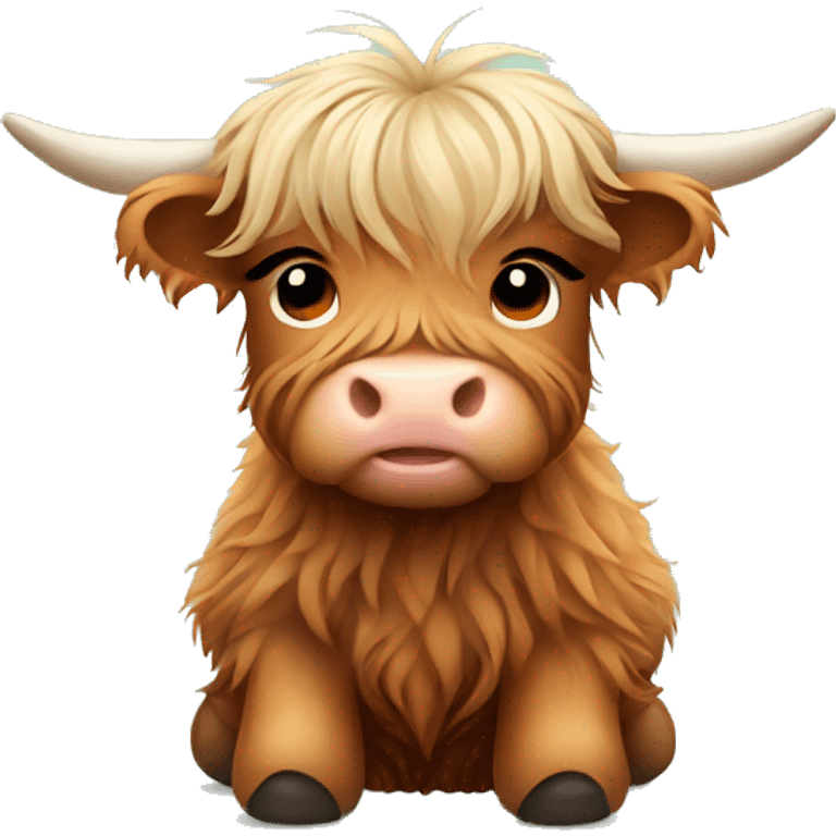 Cute baby highland cow emoji