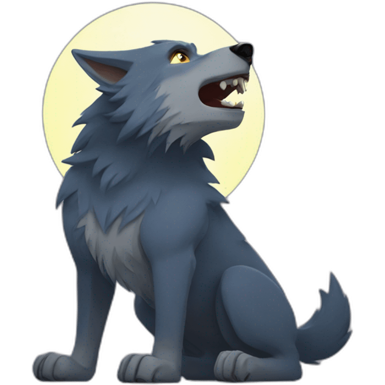 Alpha Werewolf howling to the moon emoji