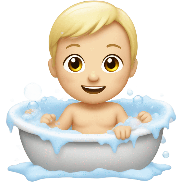 White baby in bath emoji