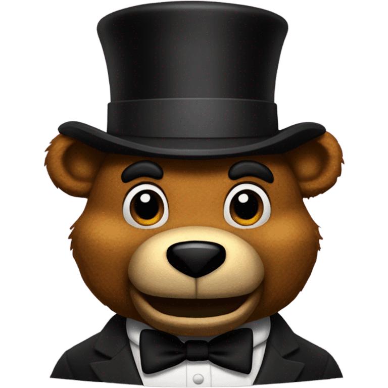 Freddy Fazbear is a large animatronic bear and mascot of Freddy Fazbear's Pizza, who entertains children by day but becomes a menacing antagonist at night. emoji