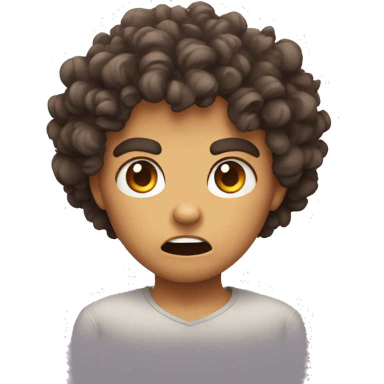 cute curly angry emoji