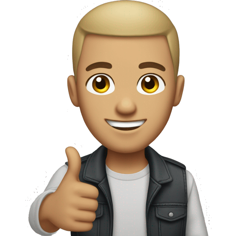 Male light skin with buzzcut hair and glas es give a thumbs up emoji