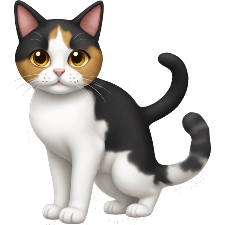 head Calico Cat body Tuxedo Cat emoji