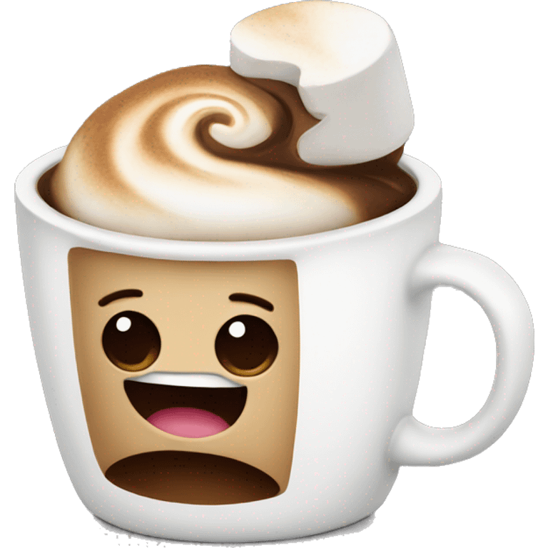 Coffee with marshmallow emoji