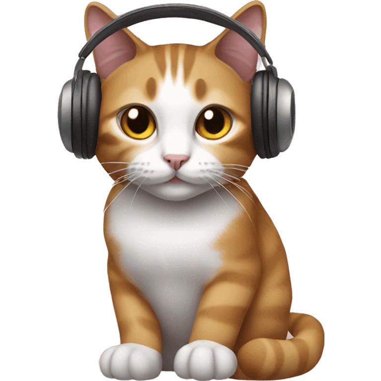 Cat with headphones  emoji