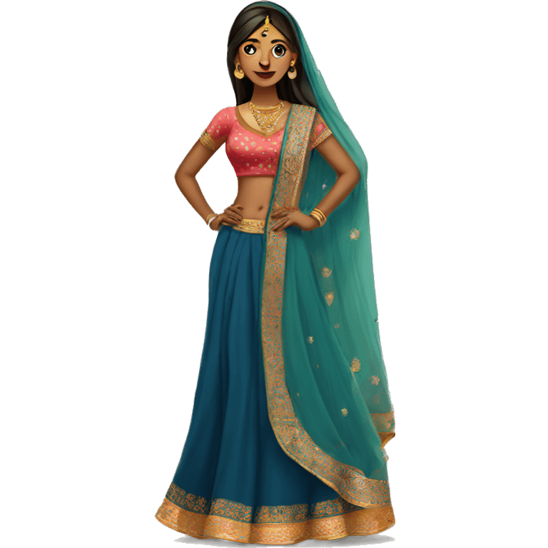 Desi girl with lehenga emoji