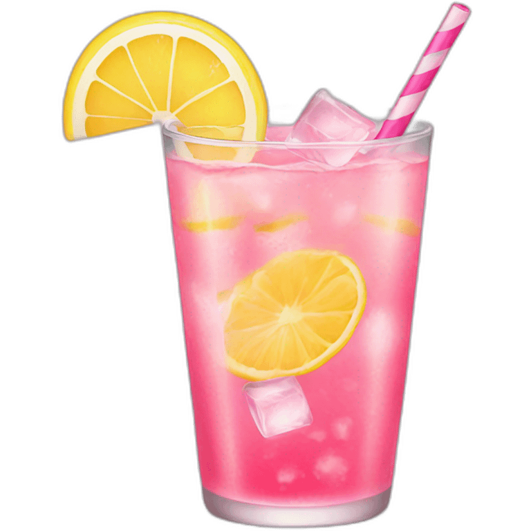 Pink lemonade with ice  emoji