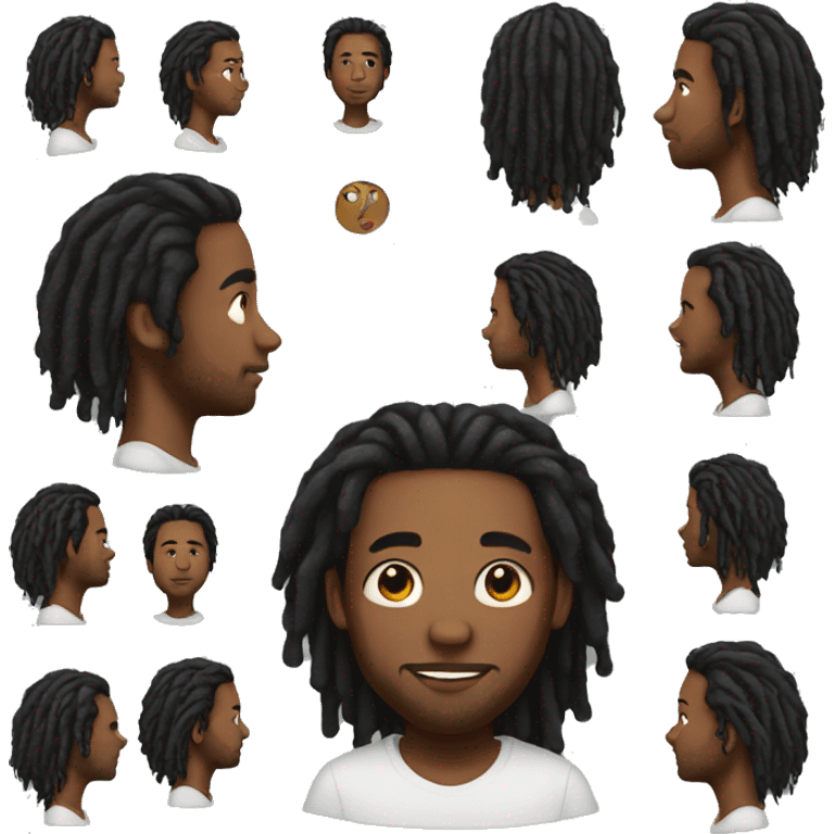 black man with locs emoji