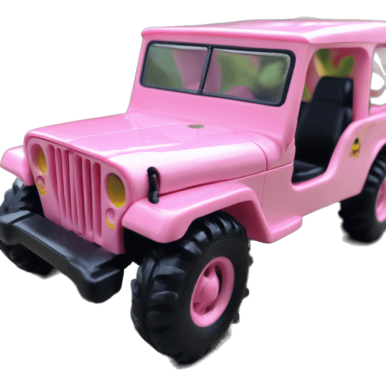 Cute Evil Batgirl 1942 Willy’s light pink army jeep hot wheels real riders emoji