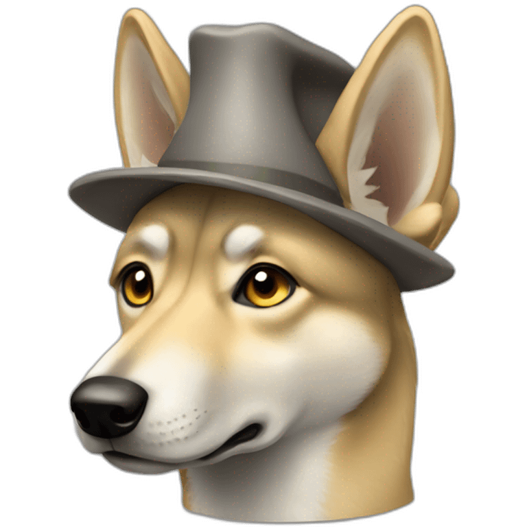 Czechoslovakian wolfdog wearing a hat emoji