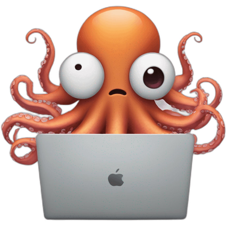 an octopus on a laptop emoji