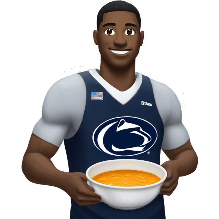 Penn state player with soup emoji