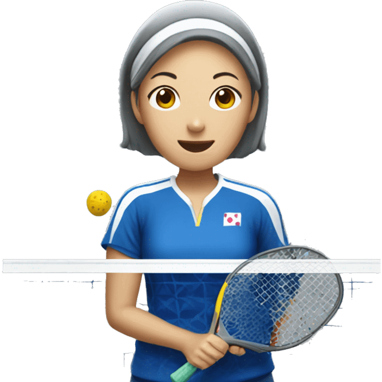 Japanese woman playing pickleball emoji