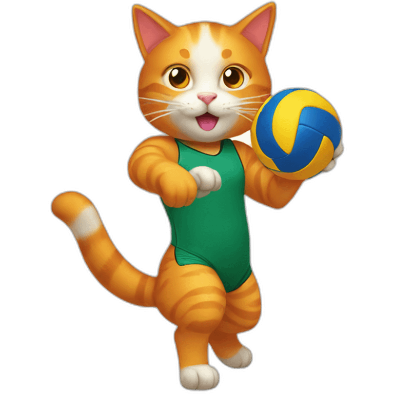 ginger-cat-volleyball-passing emoji