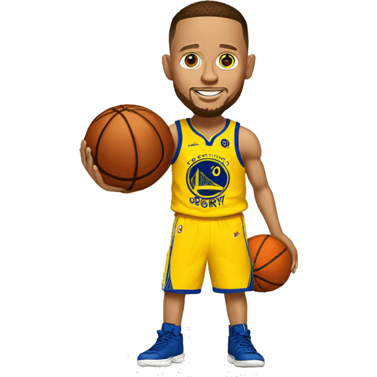 Stephen Curry holding a basketball  emoji