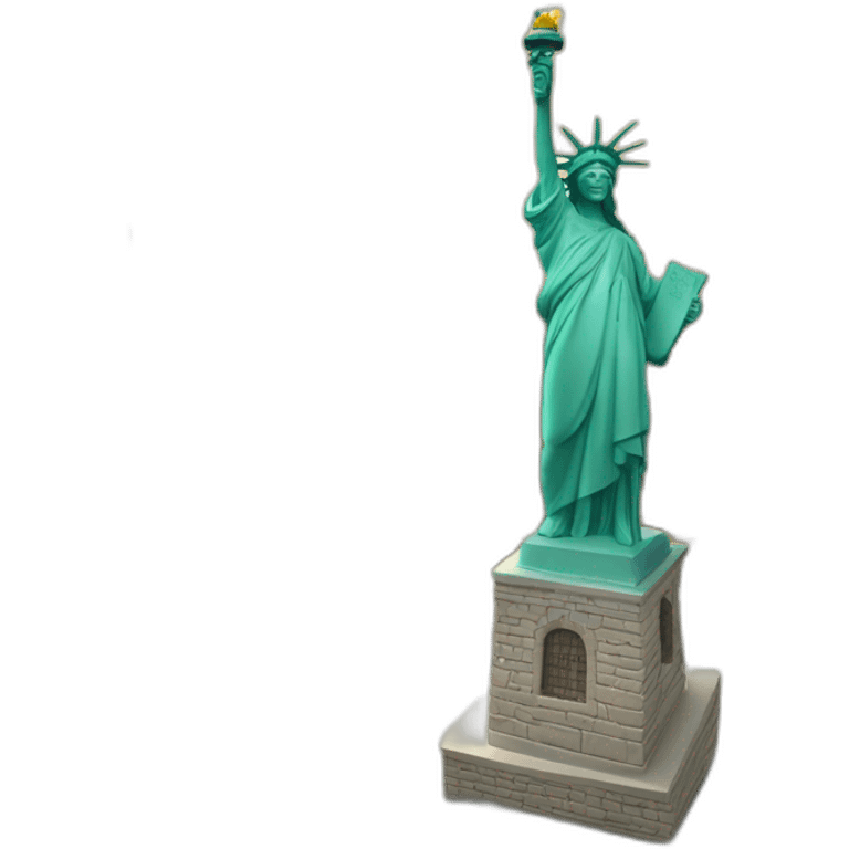 statue of liberty standing in front of jerusalem emoji