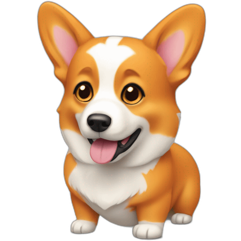 Full Orange corgi car emoji