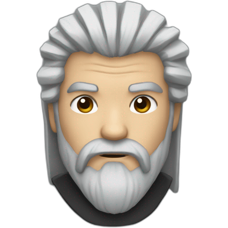 ninja master, grey hair, long beard emoji