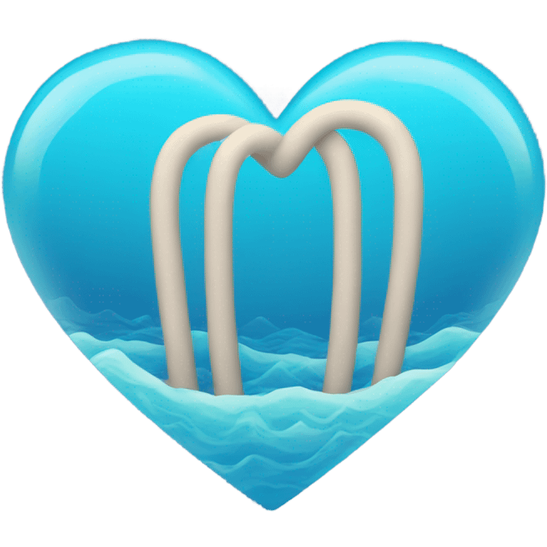 Ocean blue heart  emoji